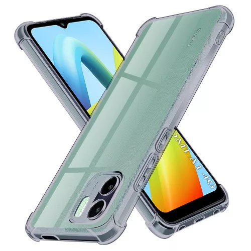 Techsuit - Shockproof Átlátszó Ütésálló Szilikon tok - Xiaomi Redmi A1 / A2 - Átlátszó fekete
