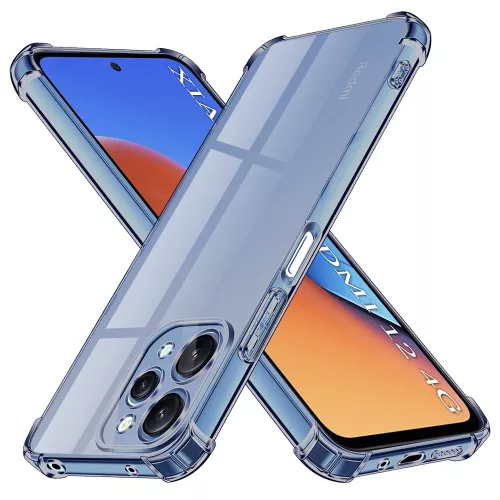 Techsuit - Shockproof Átlátszó Ütésálló Szilikon tok - Xiaomi Redmi 12 4G / 12 5G - Átlátszó fekete