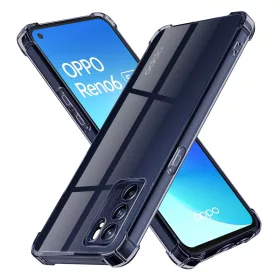   Techsuit - Shockproof Átlátszó Ütésálló Szilikon tok - Oppo Reno6 5G - Átlátszó fekete