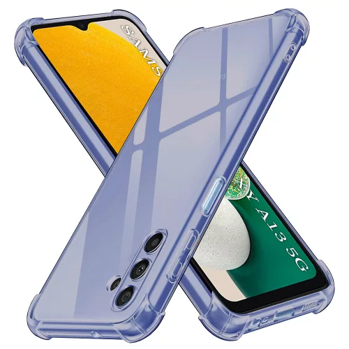 Techsuit - Shockproof Átlátszó Ütésálló Szilikon tok - Samsung Galaxy A13 5G / A04S - Átlátszó fekete