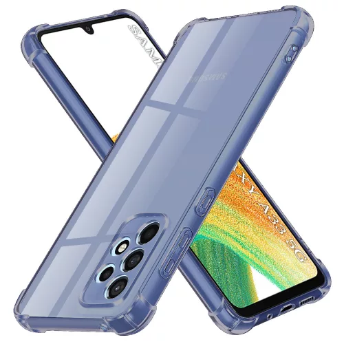 Techsuit - Shockproof Átlátszó Ütésálló Szilikon tok - Samsung Galaxy A33 5G - Átlátszó fekete