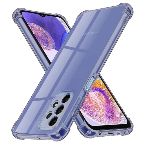 Techsuit - Shockproof Átlátszó Ütésálló Szilikon tok - Samsung Galaxy A23 4G / A23 5G - Átlátszó fekete