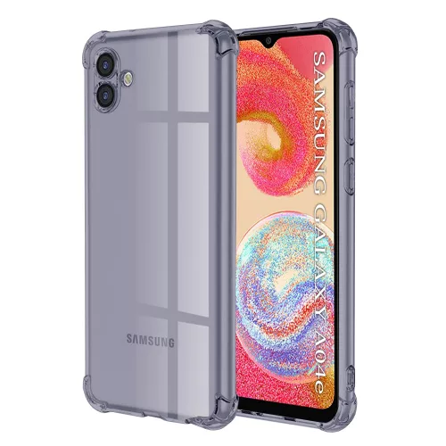Techsuit - Shockproof Átlátszó Ütésálló Szilikon tok - Samsung Galaxy A04e / M04 - Átlátszó fekete