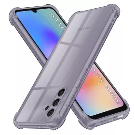   Techsuit - Shockproof Átlátszó Ütésálló Szilikon tok - Samsung Galaxy A05s - Átlátszó fekete