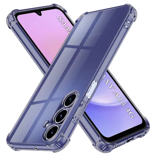Techsuit - Shockproof Átlátszó Ütésálló Szilikon tok - Samsung Galaxy A15 4G / A15 5G - Átlátszó fekete