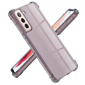   Techsuit - Shockproof Átlátszó Ütésálló Szilikon tok - Samsung Galaxy S21 5G - Átlátszó fekete