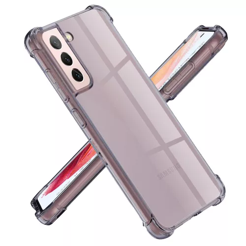 Techsuit - Shockproof Átlátszó Ütésálló Szilikon tok - Samsung Galaxy S21 5G - Átlátszó fekete