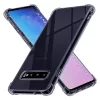 Techsuit - Shockproof Átlátszó Ütésálló Szilikon tok - Samsung Galaxy S10 - Átlátszó fekete