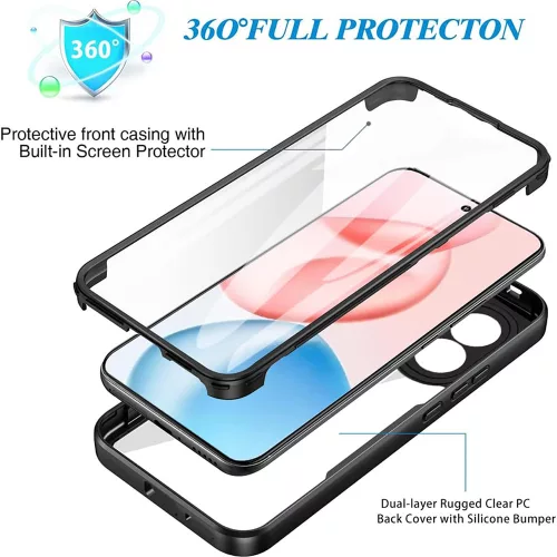 Techsuit - ColorVerse 360 tok kijelzővédővel - Honor 400 Lite - Fekete