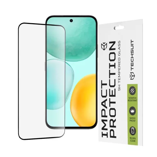 Techsuit - 111D Full Cover / Full Glue üvegfólia - Honor X6c - Fekete széllel