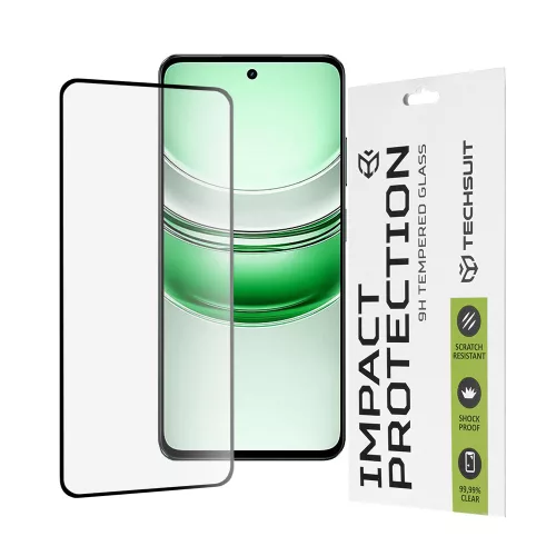 Techsuit - 111D Full Cover / Full Glue üvegfólia - Realme C71 - Fekete széllel