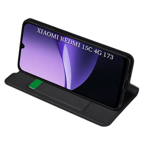 Techsuit - Magskin Book kinyitható tok - Xiaomi Redmi 15C 4G / Redmi 15C 5G - Fekete