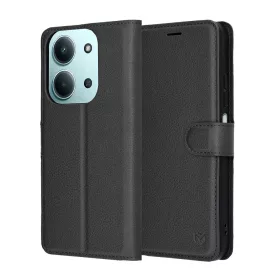   Techsuit - Leather Folio kinyitható tok - Xiaomi Redmi 15C 4G / Redmi 15C 5G / Poco C85 4G - Fekete