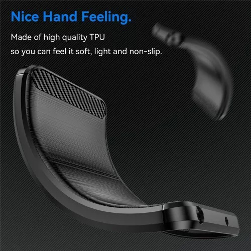 Techsuit - Carbon szilikon tok - Oppo Reno14 F / Reno14 FS 5G - Fekete