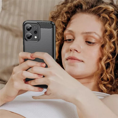 Techsuit - Carbon szilikon tok - Oppo Reno14 F / Reno14 FS 5G - Fekete