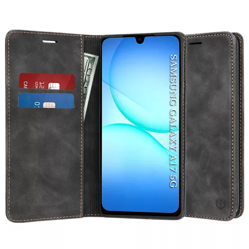 Techsuit - Confy Cover kinyitható tok - Samsung Galaxy A17 5G / A17 4G / M17 / F17 - Fekete