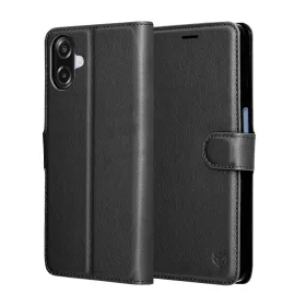  Techsuit - Leather Folio kinyitható tok - Samsung Galaxy A07 4G - Fekete