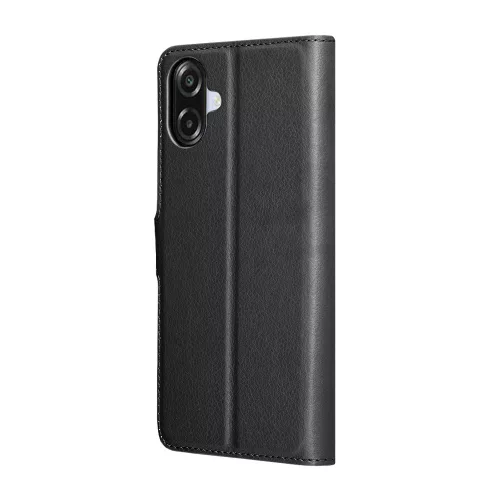 Techsuit - Leather Folio kinyitható tok - Samsung Galaxy A07 4G - Fekete