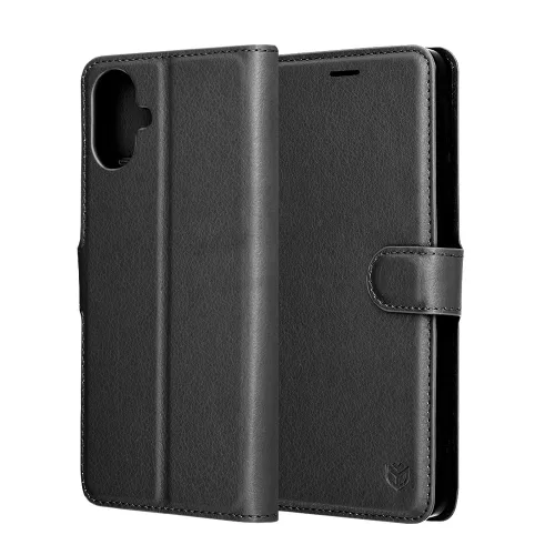 Techsuit - Leather Folio kinyitható tok - Samsung Galaxy A07 4G - Fekete