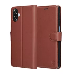  Techsuit - Leather Folio kinyitható tok - Samsung Galaxy A07 4G - Barna