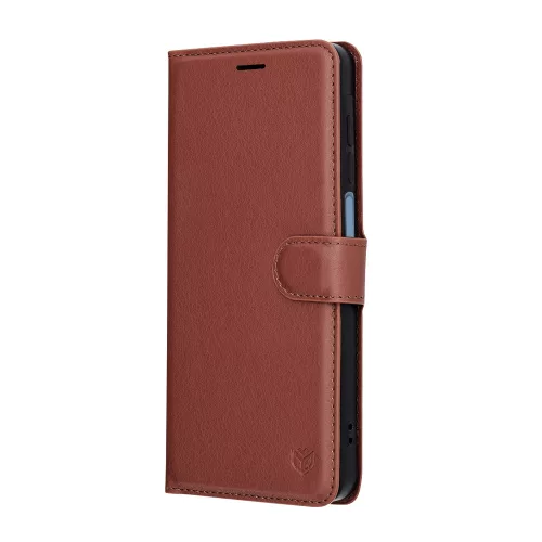 Techsuit - Leather Folio kinyitható tok - Samsung Galaxy A07 4G - Barna