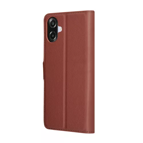 Techsuit - Leather Folio kinyitható tok - Samsung Galaxy A07 4G - Barna