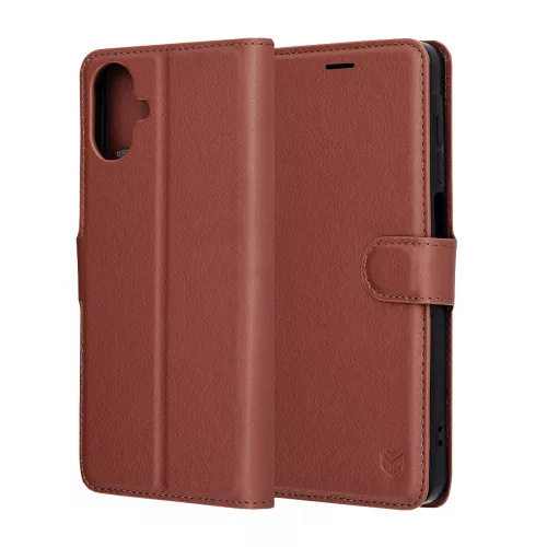 Techsuit - Leather Folio kinyitható tok - Samsung Galaxy A07 4G - Barna