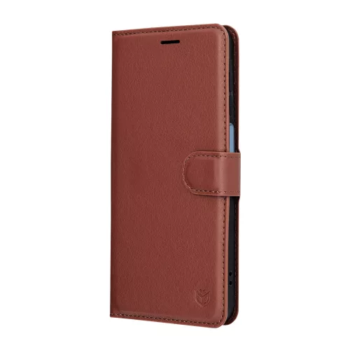 Techsuit - Leather Folio kinyitható tok - Samsung Galaxy A17 5G / A17 4G / M17 / F17 - Barna