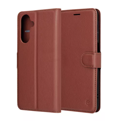 Techsuit - Leather Folio kinyitható tok - Samsung Galaxy A17 5G / A17 4G / M17 / F17 - Barna
