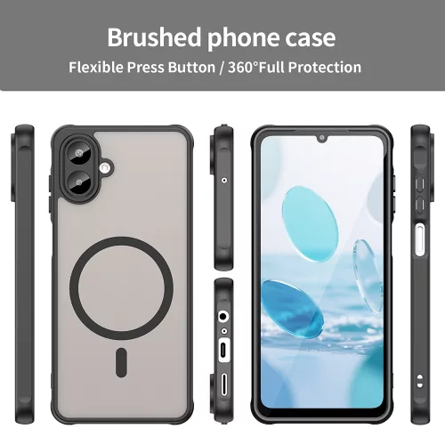 Techsuit - HaloFrost II MagSafe tok - Samsung Galaxy A07 4G - Fekete