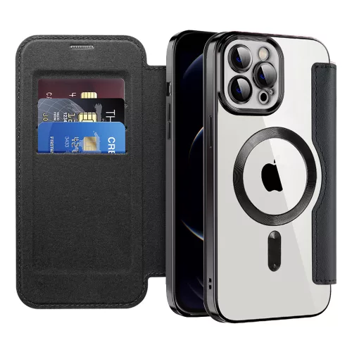 Techsuit - SmartMag kinyitható tok - iPhone 12 Pro Max - Fekete