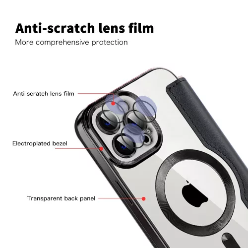 Techsuit - SmartMag kinyitható tok - iPhone 12 Pro Max - Fekete