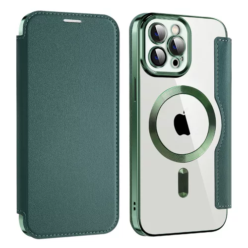Techsuit - SmartMag kinyitható tok - iPhone 12 Pro Max - Zöld