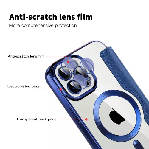 Techsuit - SmartMag kinyitható tok - iPhone 12 Pro Max - Kék