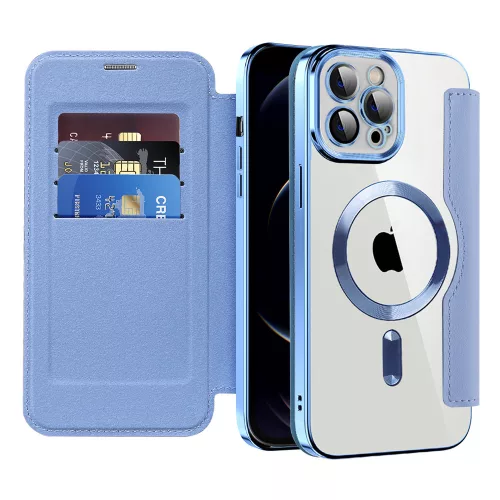 Techsuit - SmartMag kinyitható tok - iPhone 12 Pro Max - VIlágoskék