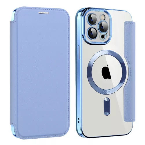 Techsuit - SmartMag kinyitható tok - iPhone 12 Pro Max - VIlágoskék
