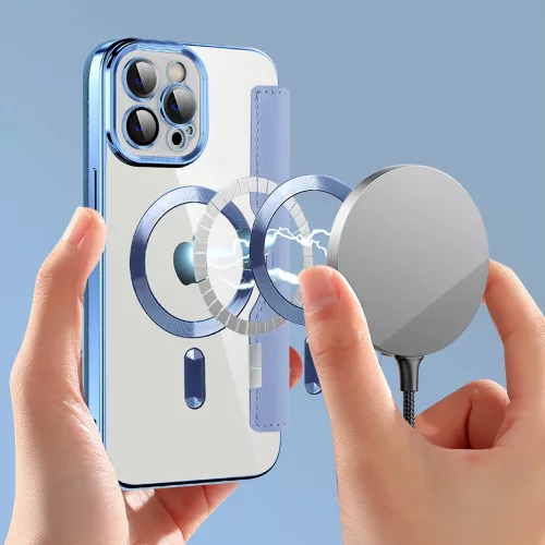 Techsuit - SmartMag kinyitható tok - iPhone 12 Pro Max - VIlágoskék