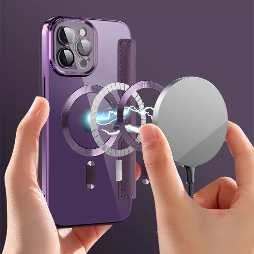 Techsuit - SmartMag kinyitható tok - iPhone 12 Pro Max - Lila