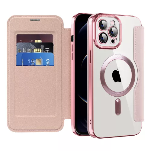 Techsuit - SmartMag kinyitható tok - iPhone 12 Pro - Rózsaszín
