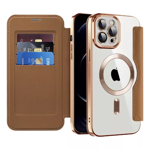 Techsuit - SmartMag kinyitható tok - iPhone 12 Pro - Barna