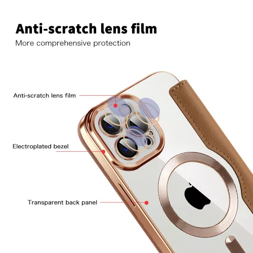 Techsuit - SmartMag kinyitható tok - iPhone 12 Pro - Barna