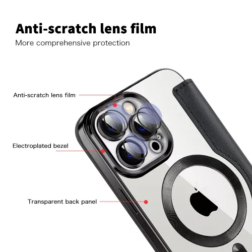 Techsuit - SmartMag Book Case - iPhone 13 Pro - Black