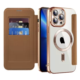 Techsuit - SmartMag kinyitható tok - iPhone 13 Pro - Barna
