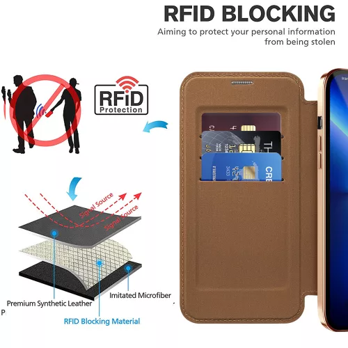 Techsuit - SmartMag kinyitható tok - iPhone 13 Pro - Barna