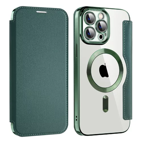 Techsuit - SmartMag kinyitható tok - iPhone 13 Pro - Zöld