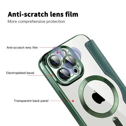 Techsuit - SmartMag kinyitható tok - iPhone 13 Pro - Zöld