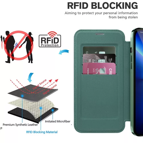 Techsuit - SmartMag kinyitható tok - iPhone 13 Pro - Zöld