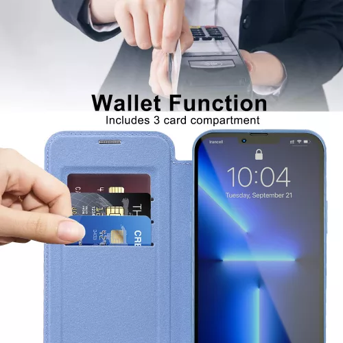 Techsuit - SmartMag kinyitható tok - iPhone 13 Pro - VIlágoskék