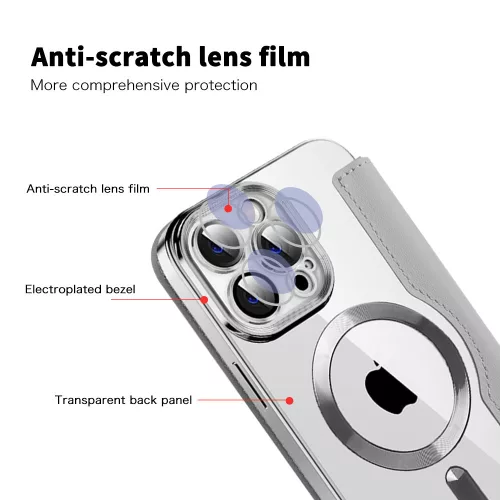 Techsuit - SmartMag kinyitható tok - iPhone 13 Pro - Szürke