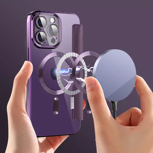 Techsuit - SmartMag kinyitható tok - iPhone 13 Pro - Lila